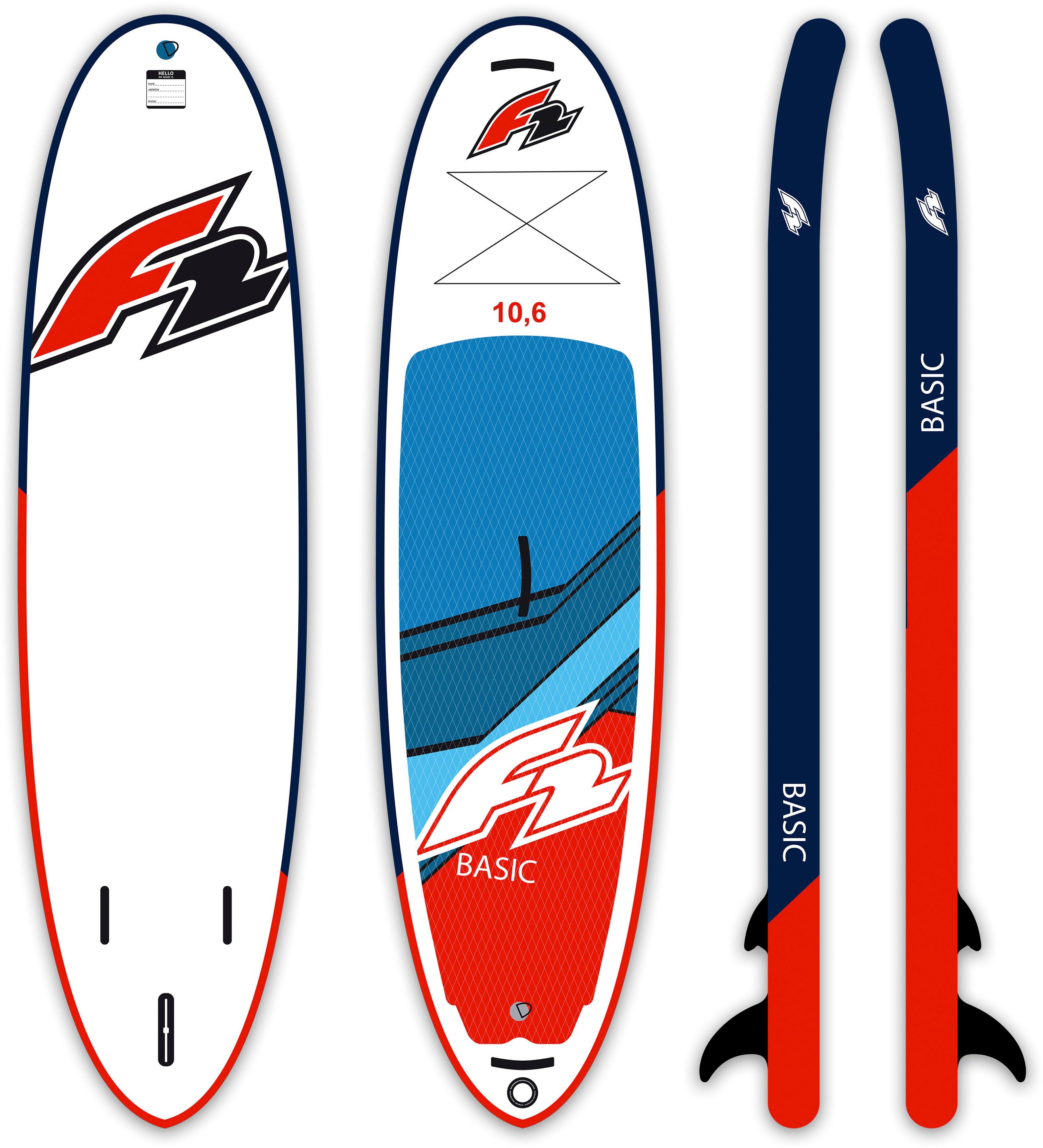 F2 Inflatable SUP-Board Basic Roundsail 10,6 red, (Set, 6 tlg., inkl. F2 Rund-/Windsegel)