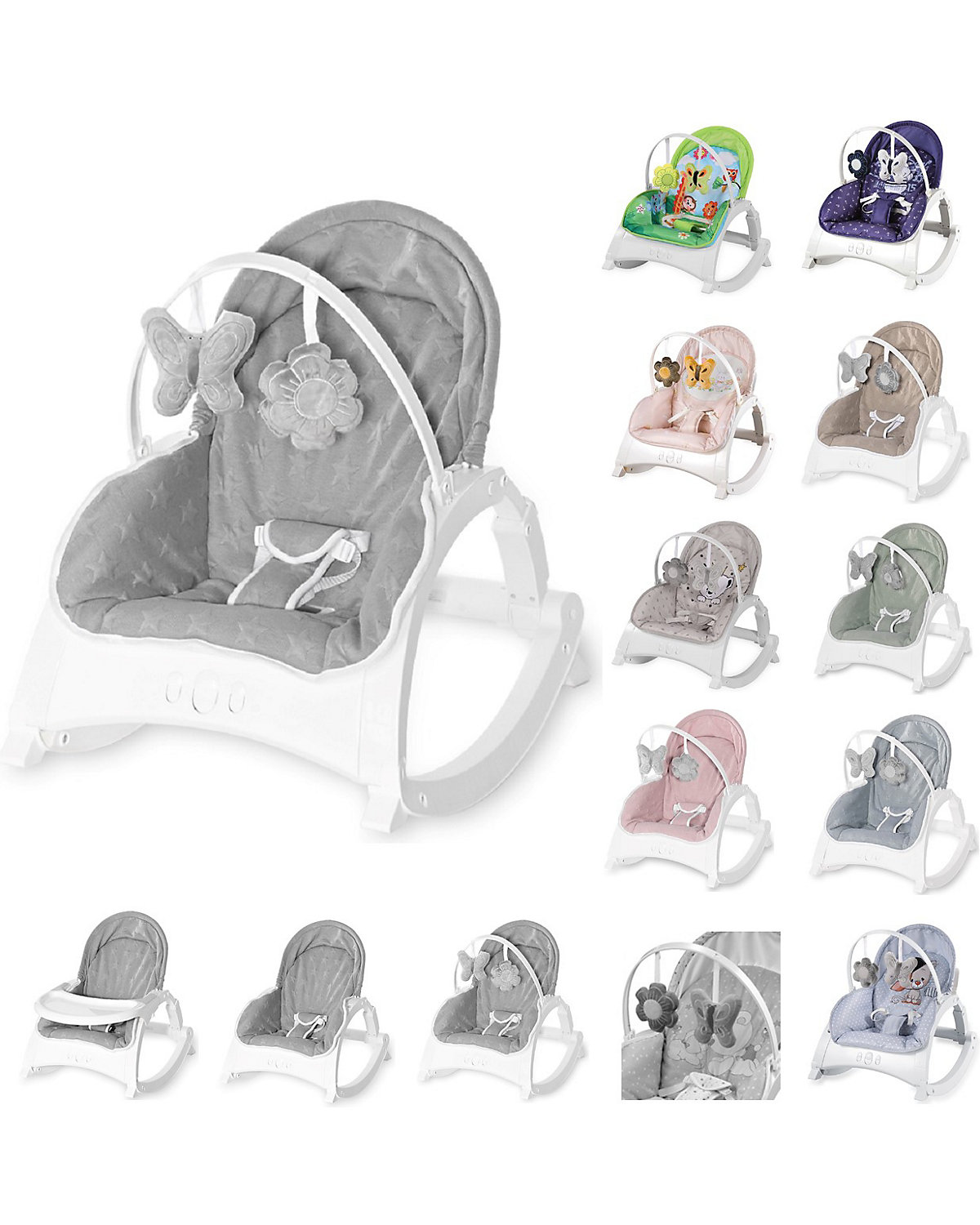 Babywippe ALEX 3 in 1 Tisch Vibrationsfunktion, 4 Melodien Babywippen