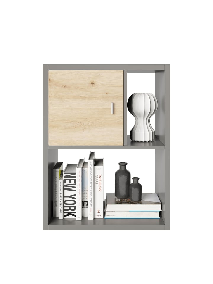 Phoenix Group AG  Fortuna - SET, Beistelltisch mit 3 Fächern inkl. Türeinsatz, grau, B/H/T: 75,1x57,9x34cm günstig kaufen onesize