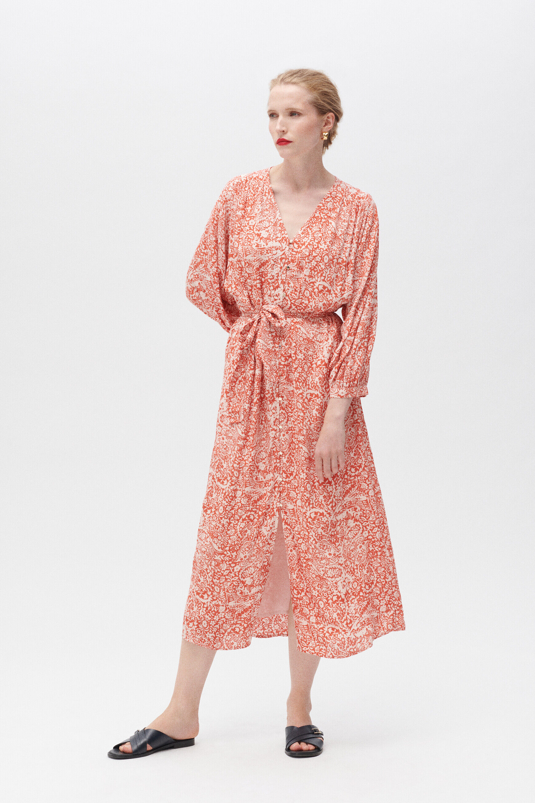 Robe rita orange femme