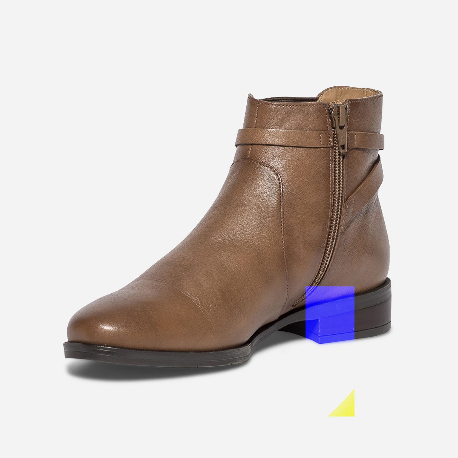 Chelsea Boots ERAM FLEX camel en cuir éco-conçu avec bride