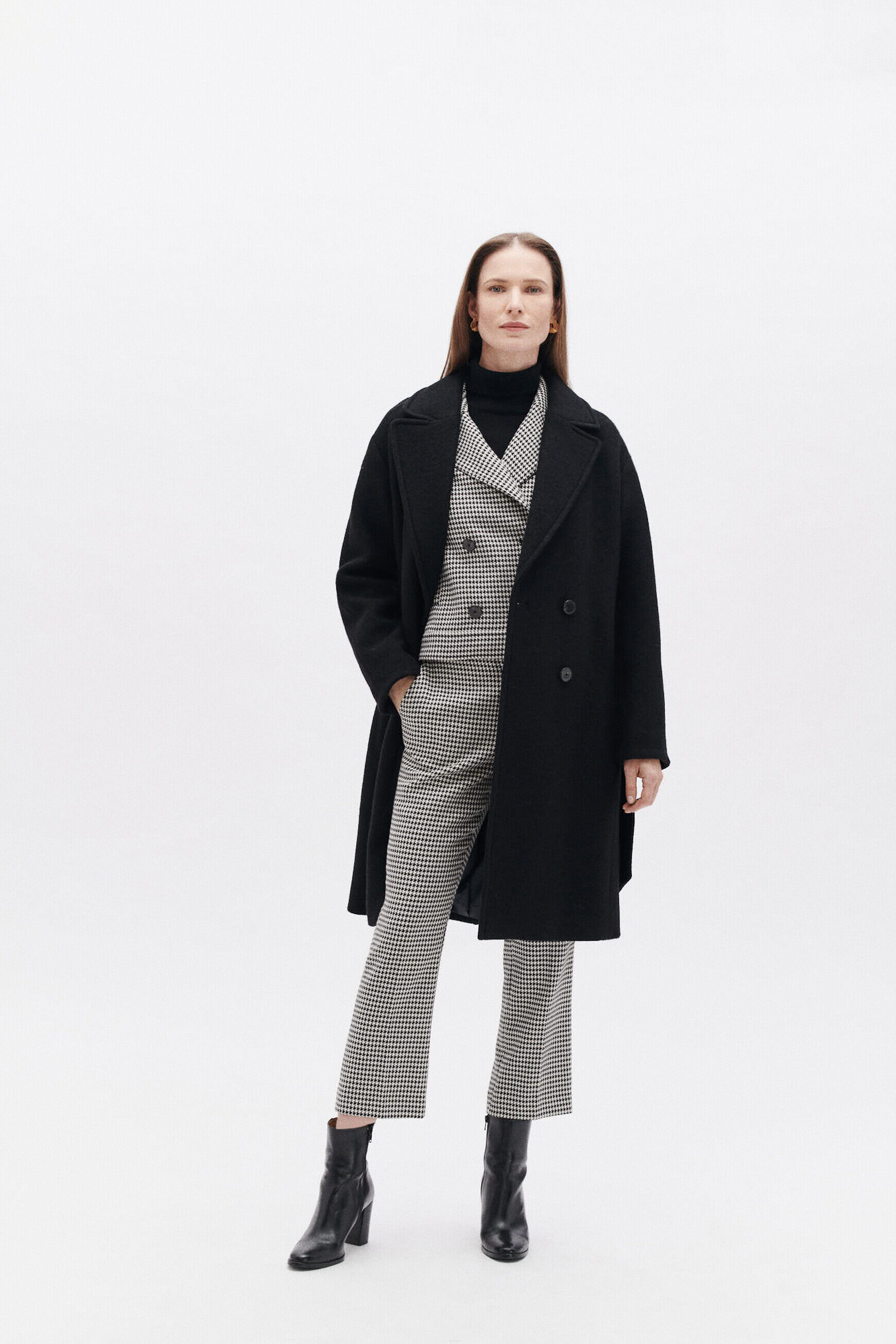 Manteau grant noir femme