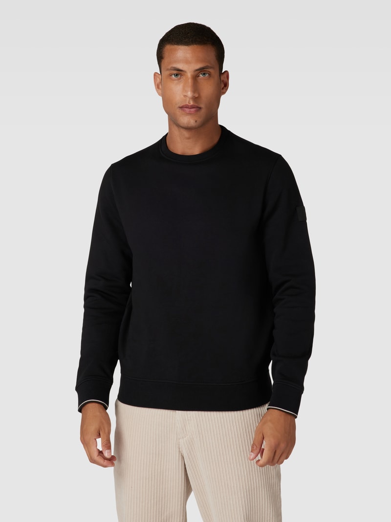 Sweatshirt mit Rundhalsausschnitt in schwarz