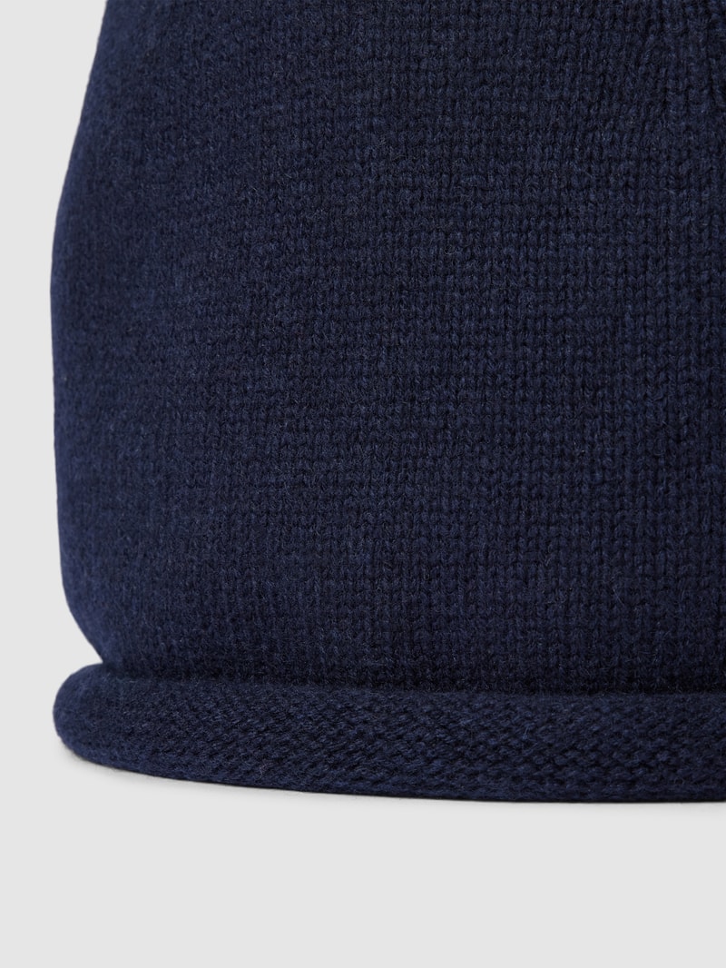Beanie mit Kaschmir-Anteil in marineblau