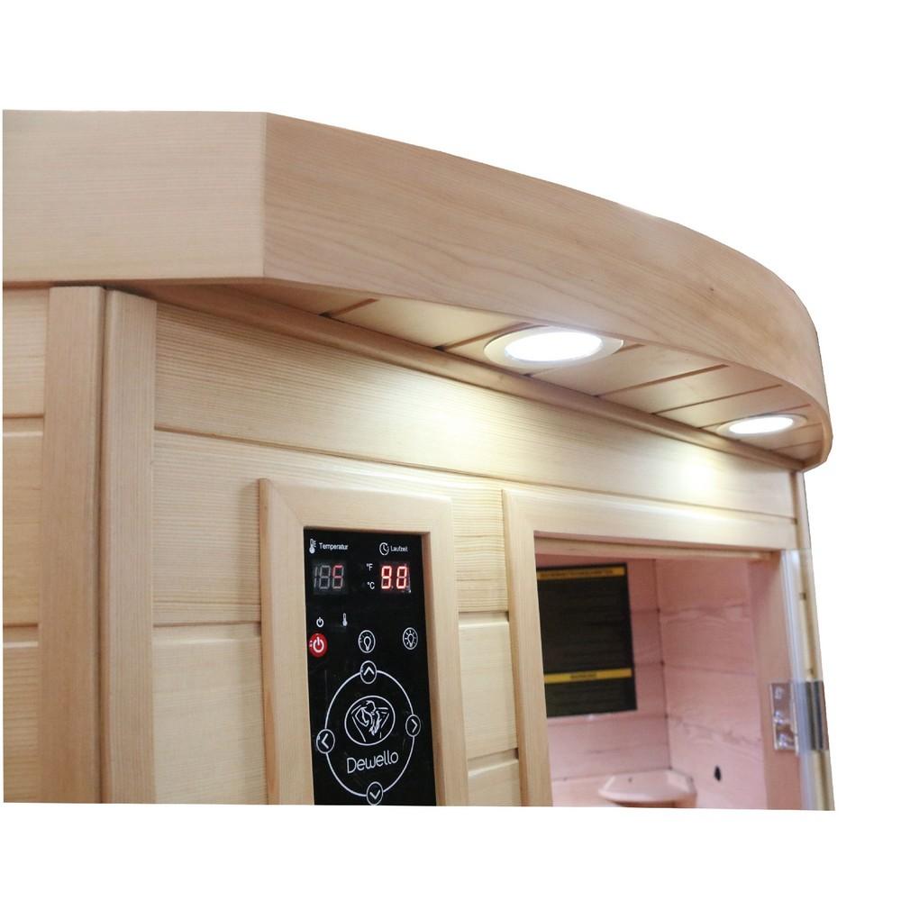Dewello Infrarotkabine Infrarotsauna LAKEFIELD Dual-Therm 120cm x 120cm x 190cm