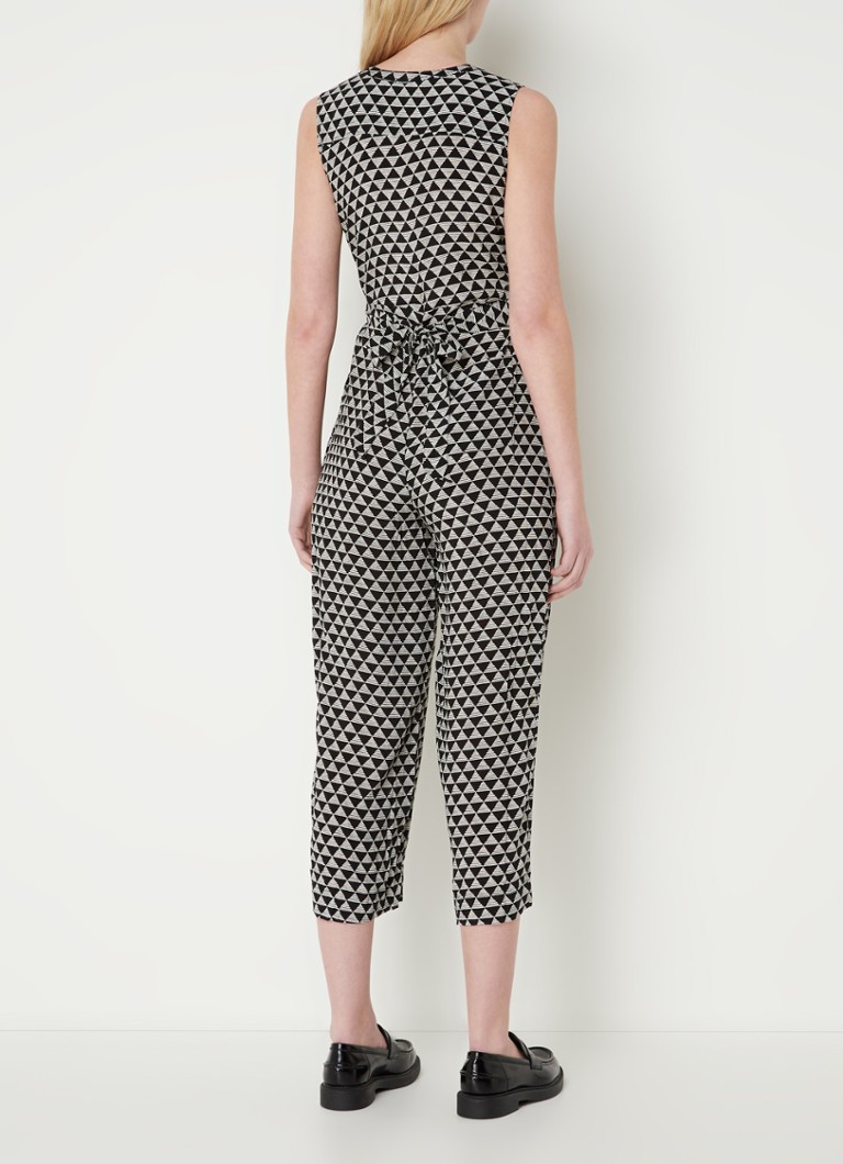 Whistles  Loose fit jumpsuit met grafische print en strikceintuur