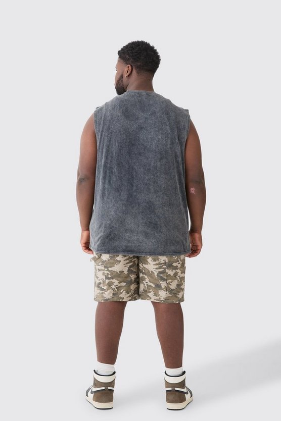 Plus Camouflage Twill Cargo-Shorts