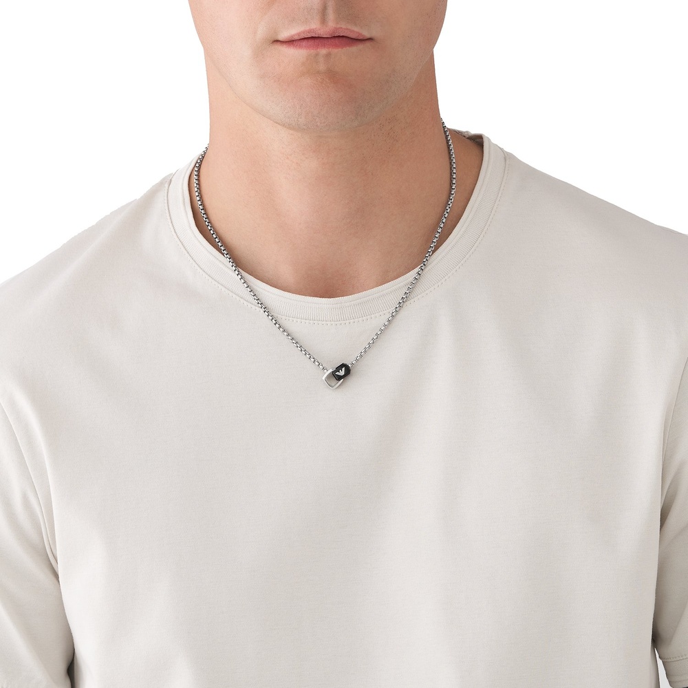 Emporio Armani Chaînette Acier inoxydable collier