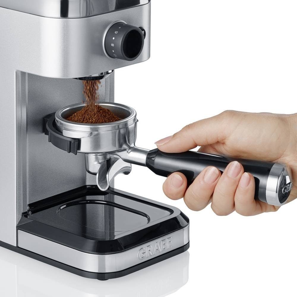 Graef Kaffeemühle CM500EU - Kaffeemühle - silber, 130 W, Stahl-Kegelmahlwerk