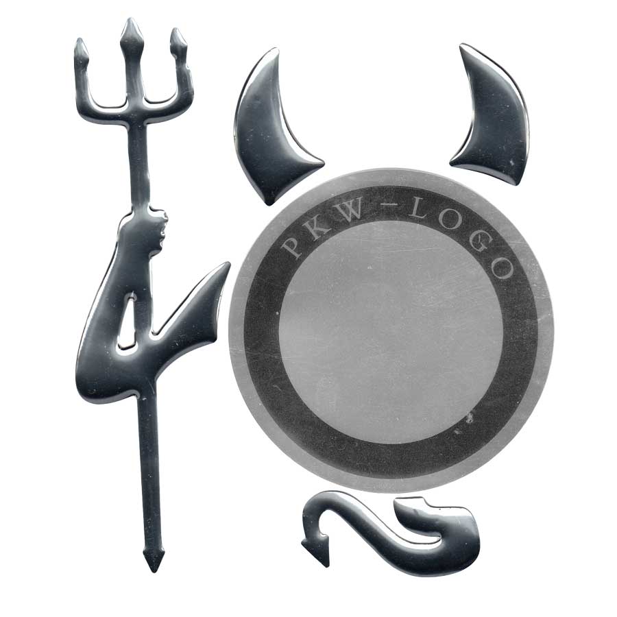 Aufkleber 3D "Teufel" für PKW-Logo - ATU