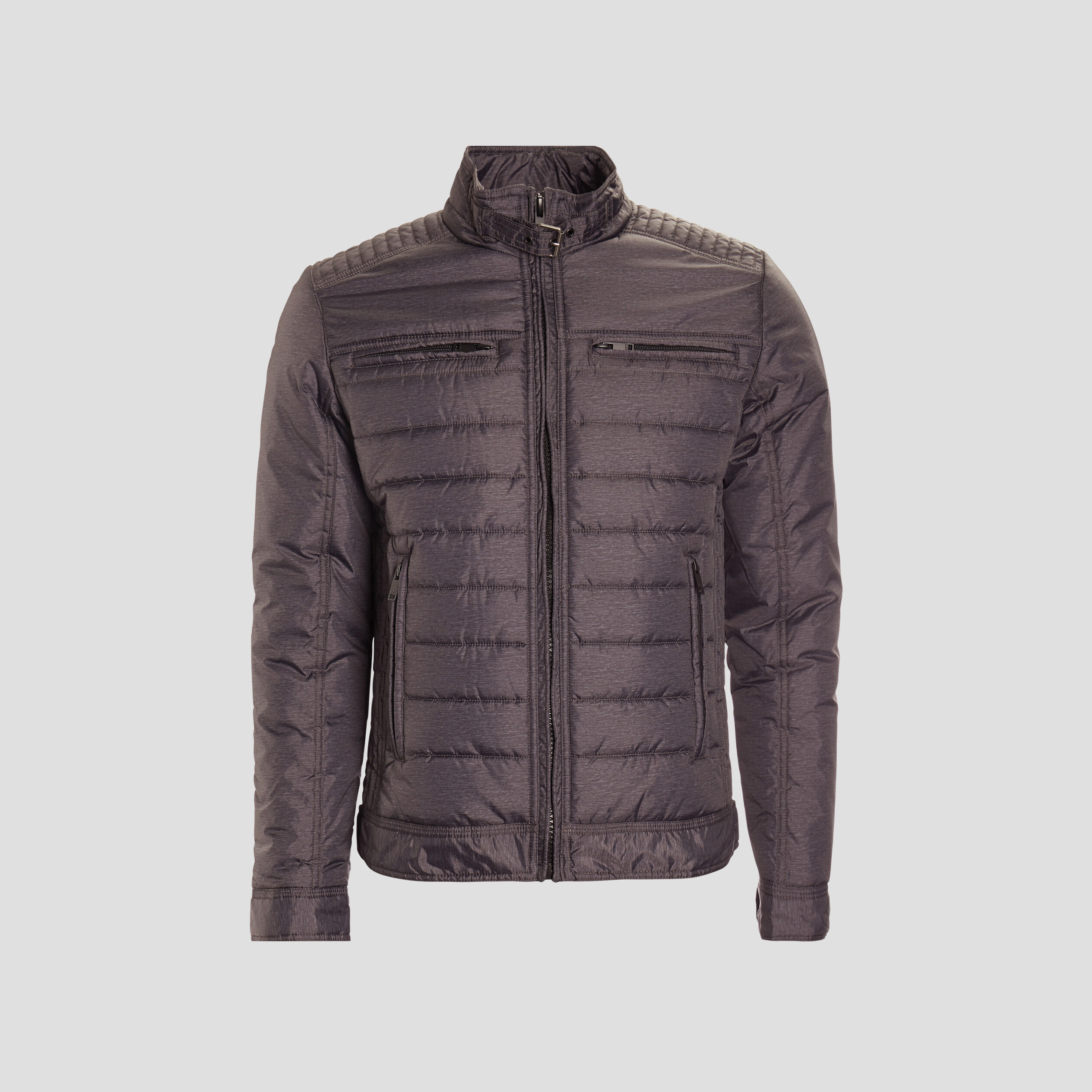 Blouson droite zippée gris homme | La Halle