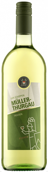 2022 VIER SCHOPPEN Müller-Thurgau Qualitätswein trocken 1,0 L - Winzergemeinschaft Franken eG