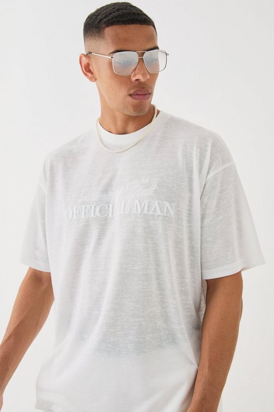 Oversize Mesh T-Shirt mit Limited 3D Stickerei