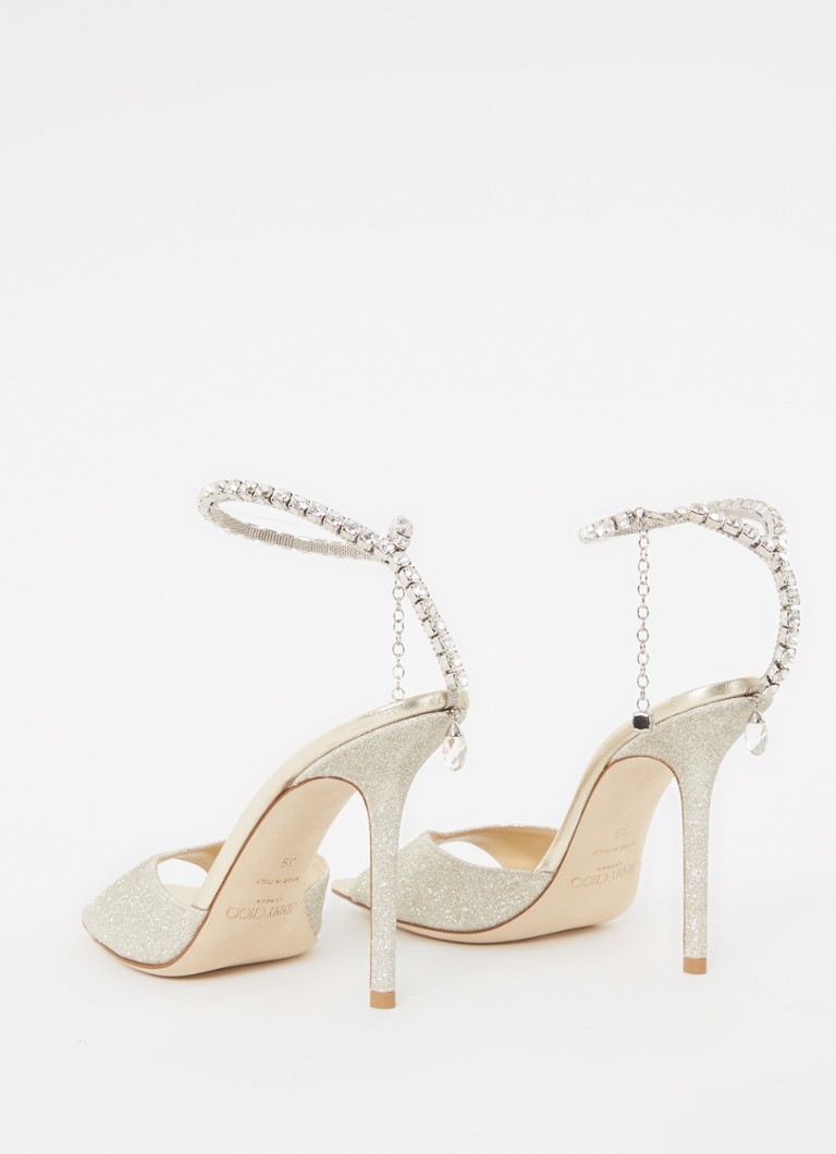 Sandale Jimmy Choo SAEDA 100 cu sclipici pudrat