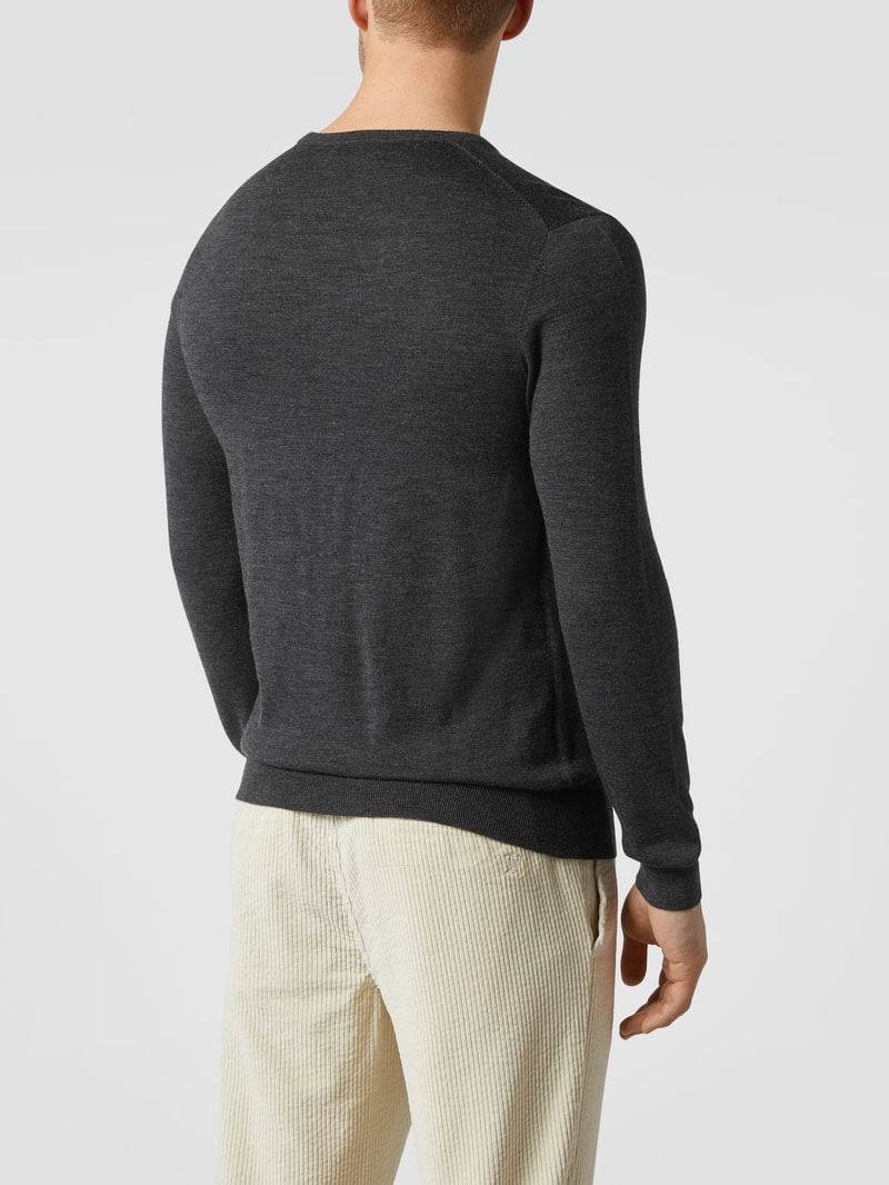 Pullover aus Wolle Modell 'Nichols' in anthrazit