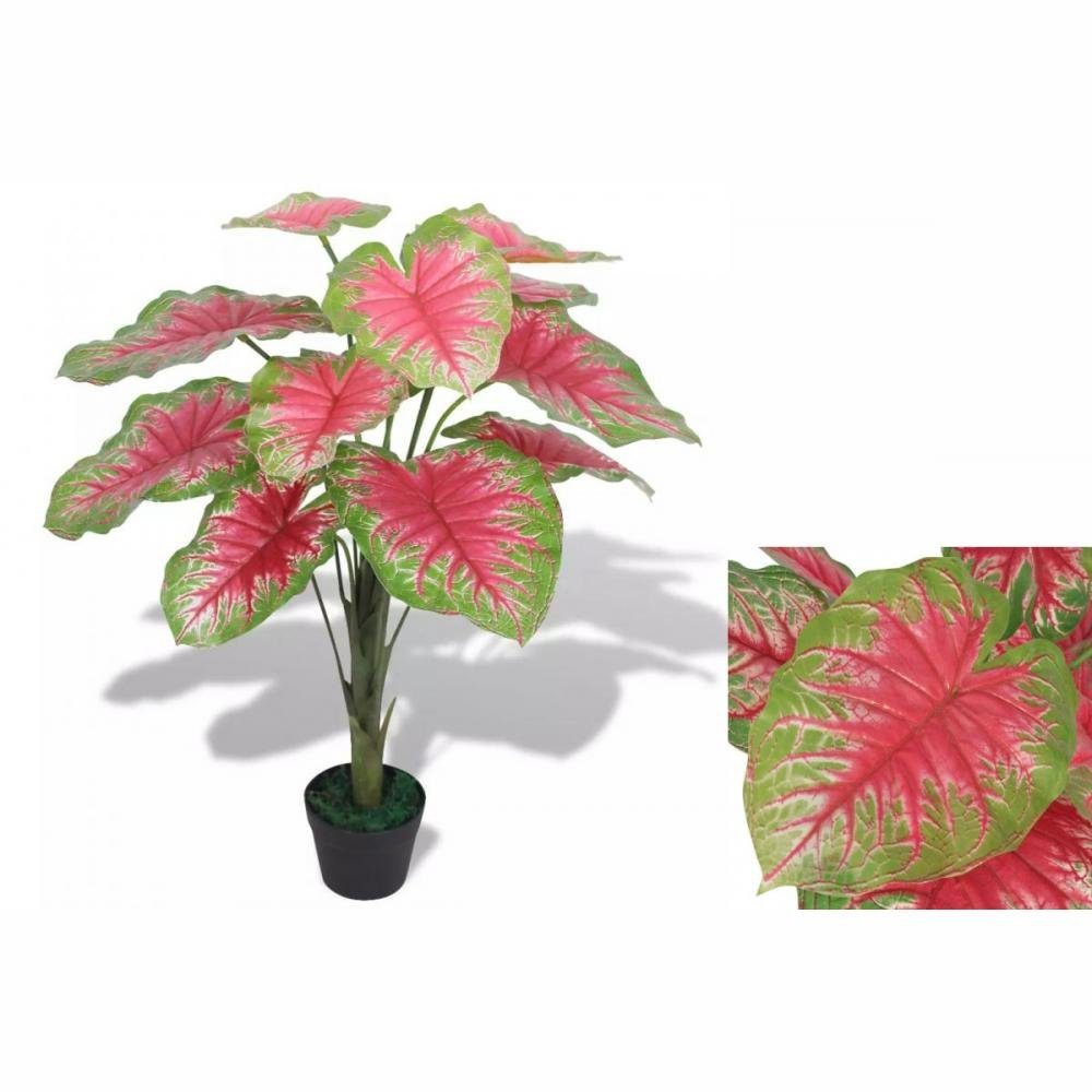 Künstliche Zimmerpflanze Künstliche Caladium-Pflanze mit Topf 70 cm Grün und Rot Pflanze realis, vidaXL, Höhe 0 cm