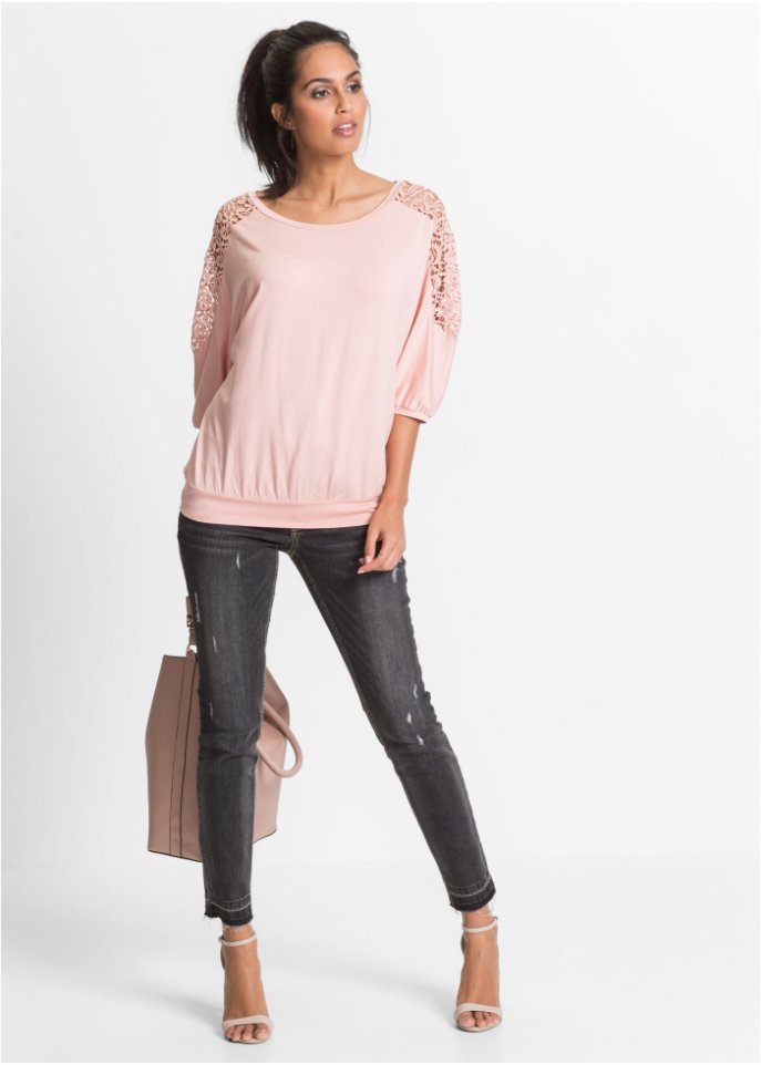 Oversize-Shirt mit Spitze