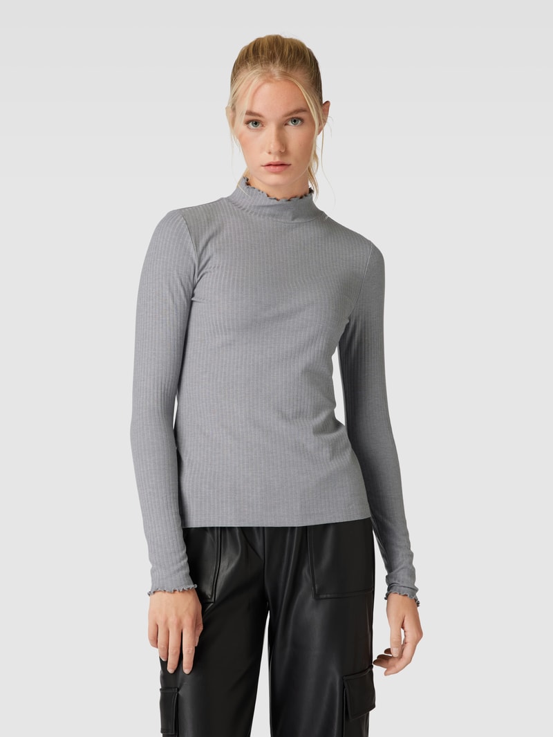 Longsleeve mit Wellensaum in hellgrau