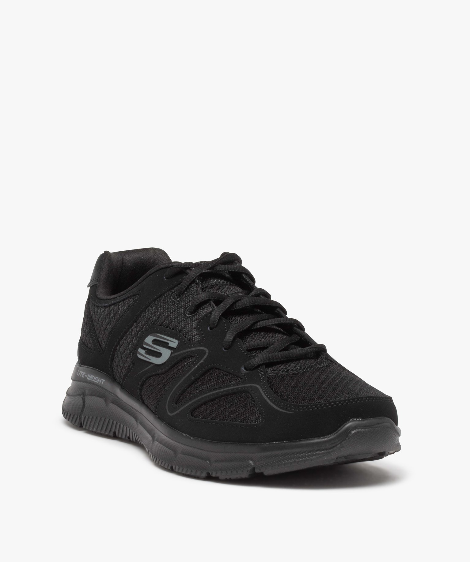 Baskets homme running unies dessus mesh – Skechers noir | GEMO