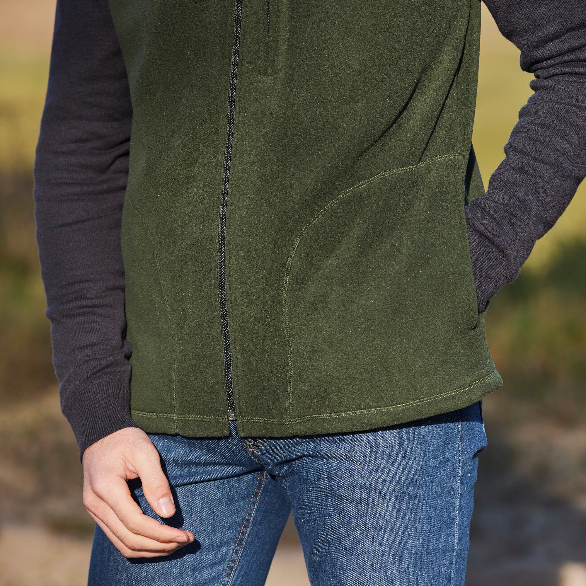 Blouson zippé maille micropolaire sans manches