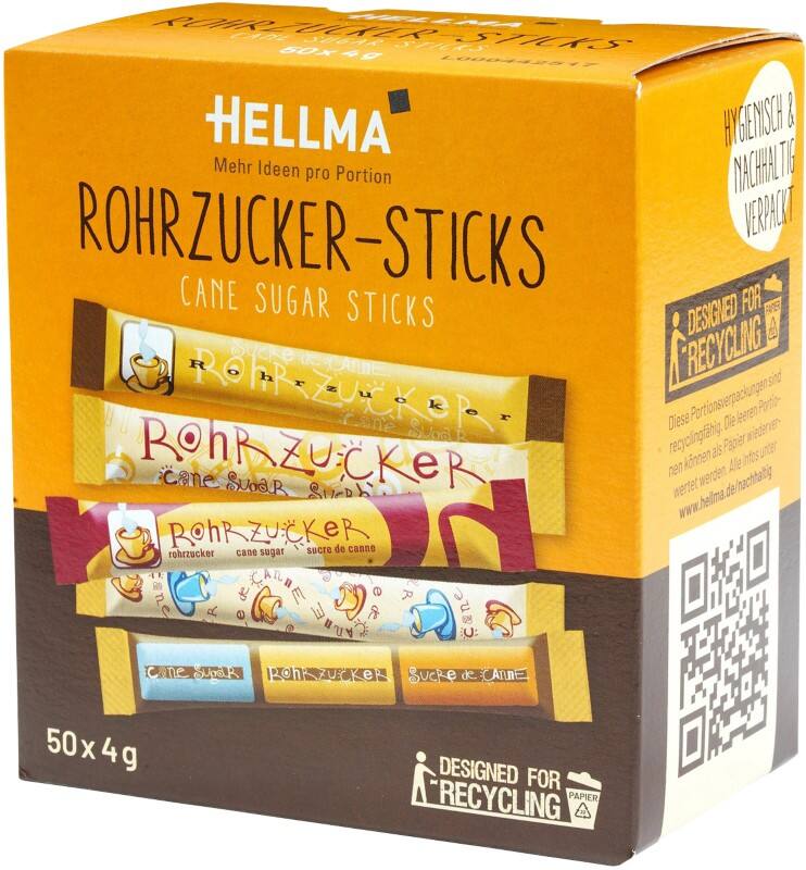 Hellma Cane Zuckersticks Süß 50 Stück