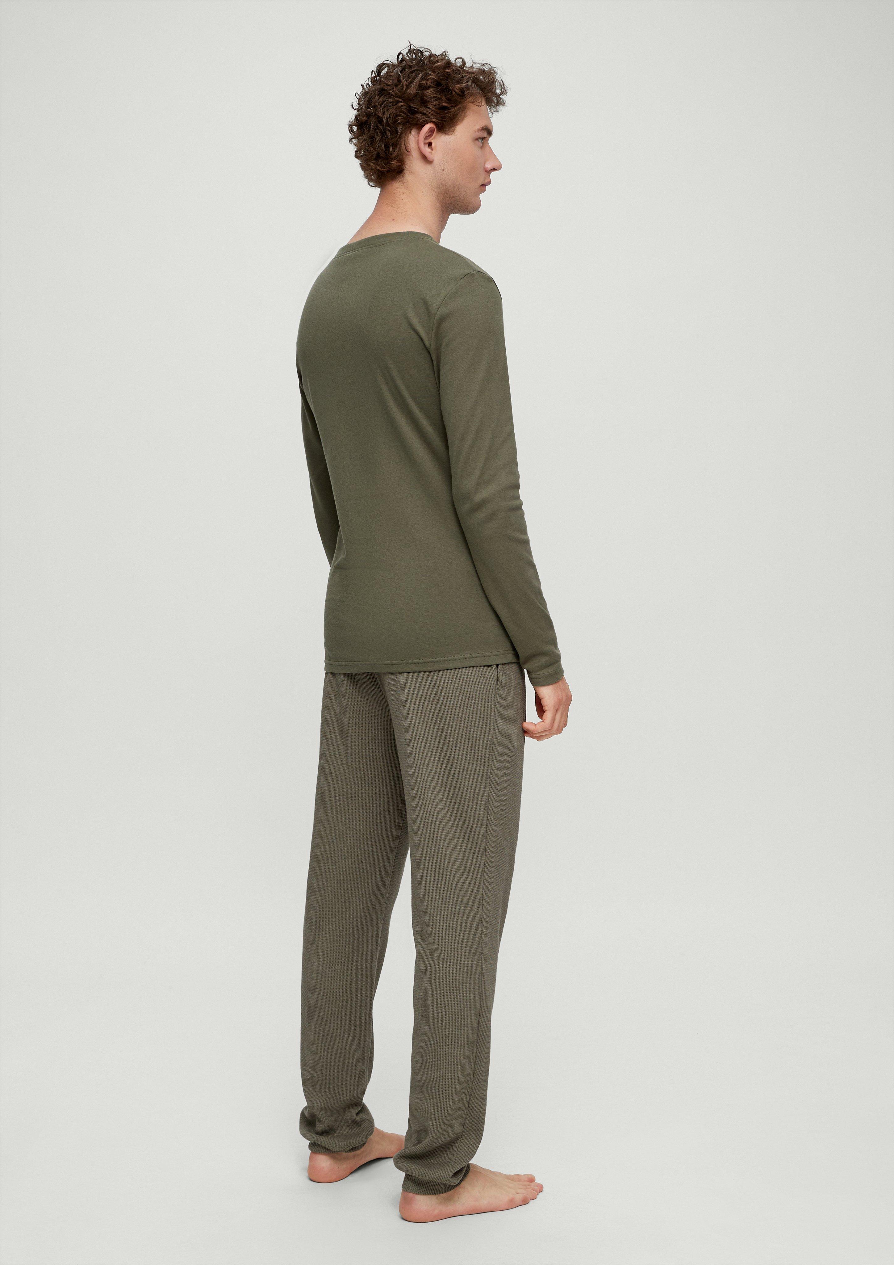 Pyjamahose mit Waffelpiqué-Struktur  6008407-7800