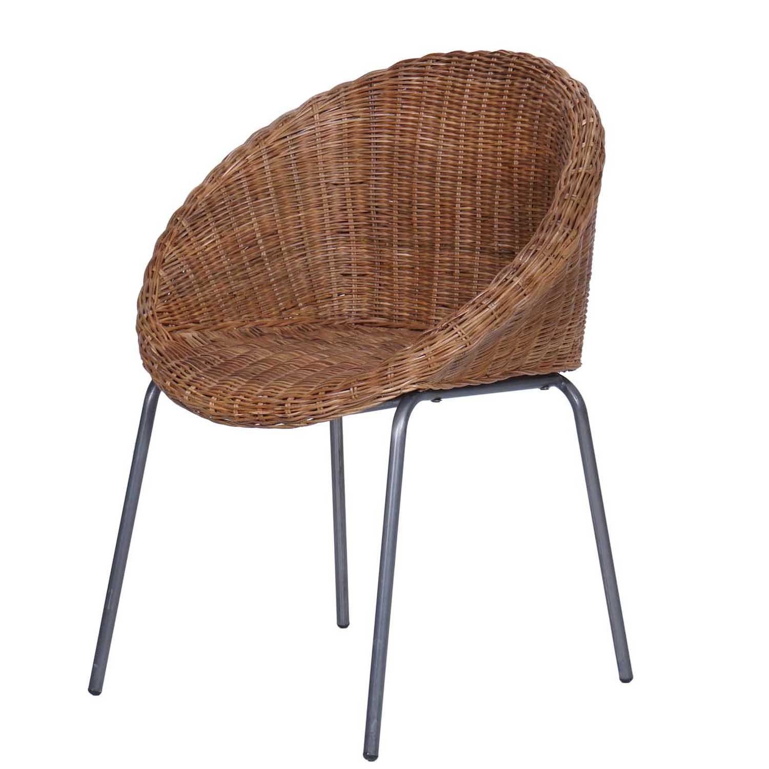 Casa Moro Rattanstuhl Runder Rattan Sessel Cintra Braun, Natürlich & Nachhaltig
