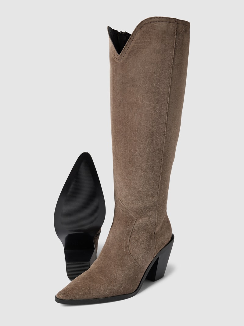 Stiefel mit Blockabsatz in beige