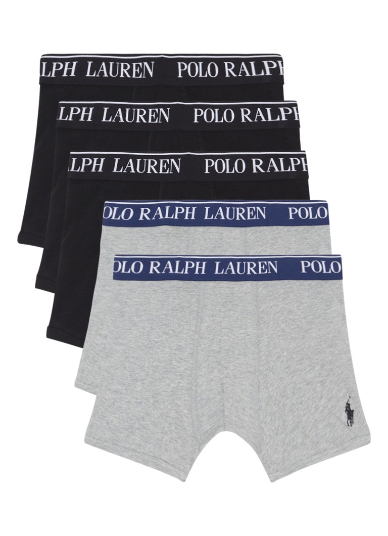 Set de 5 perechi de boxeri Ralph Lauren cu bandă la talie cu logo.