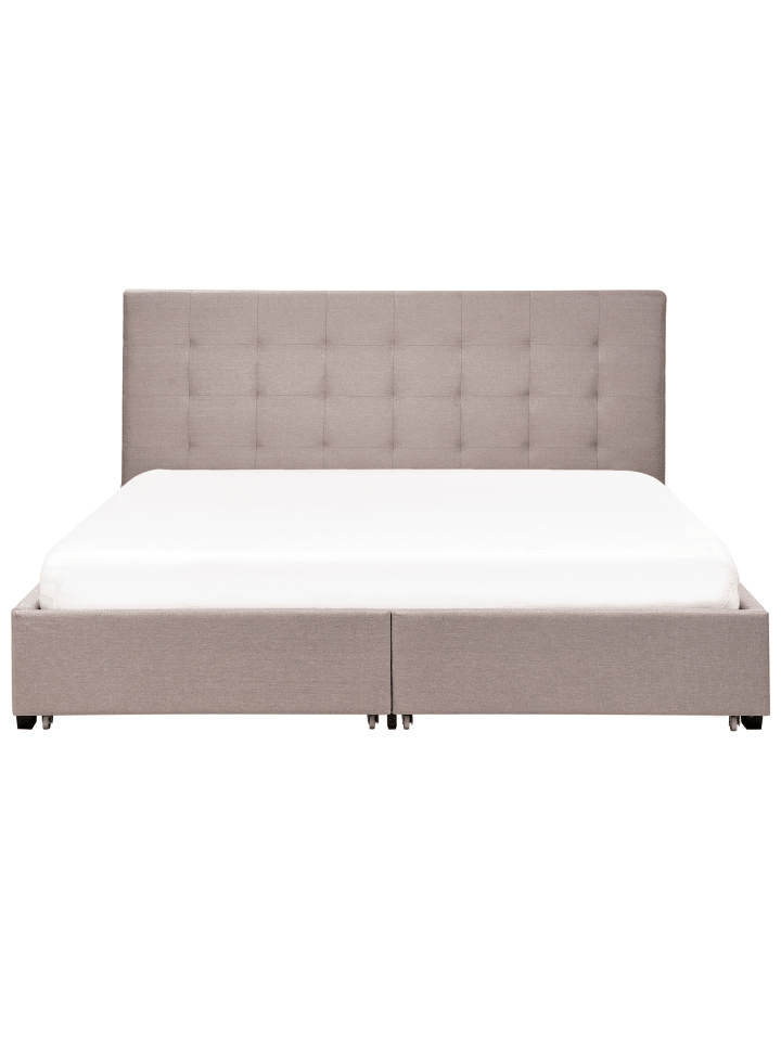 Beliani Doppelbett LA ROCHELLE in Grau/Schwarz - (W) 193 x (H) 109 x (L) 213 cm günstig kaufen onesize