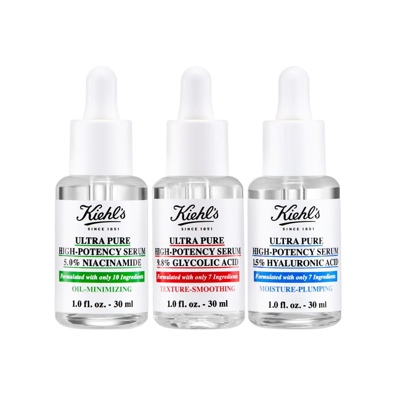 kiehl's Ultra Pure High-Potency Serums Trio de Sérum Multi-Tâches