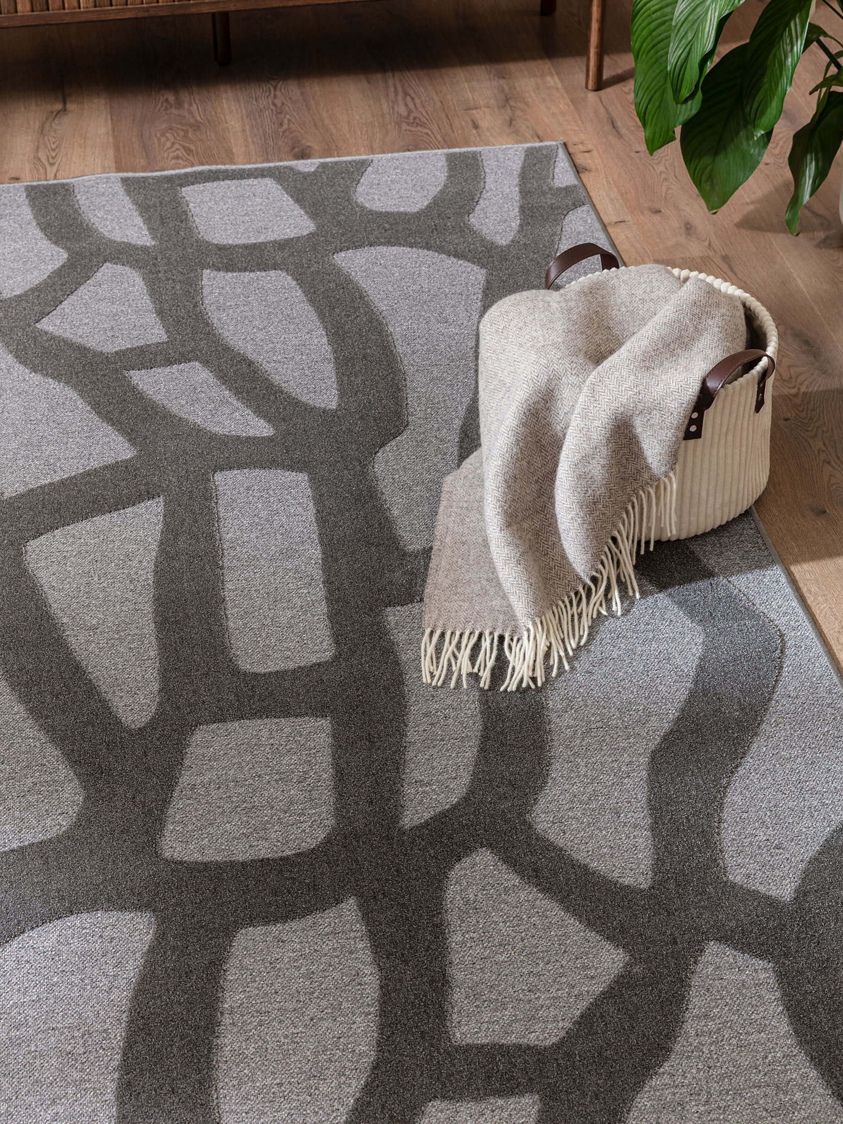 Oriana Moderner Teppich, Silber