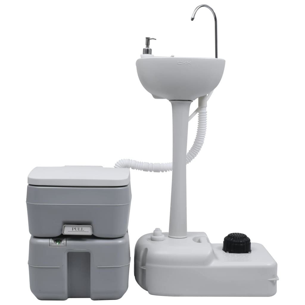 DOTMALL Campingtoilette Reisetoilette und Waschbecken-Set, Tragbar