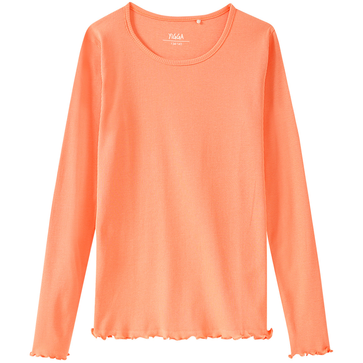 Mädchen Langarmshirt mit Rippstruktur