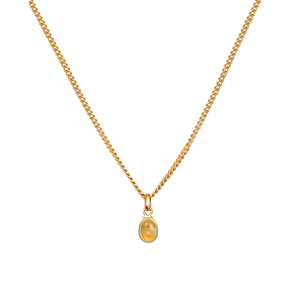 Elli PREMIUM Elli PREMIUM Collier Pendentif pour dames en pierre cabochon ovale classique avec collier