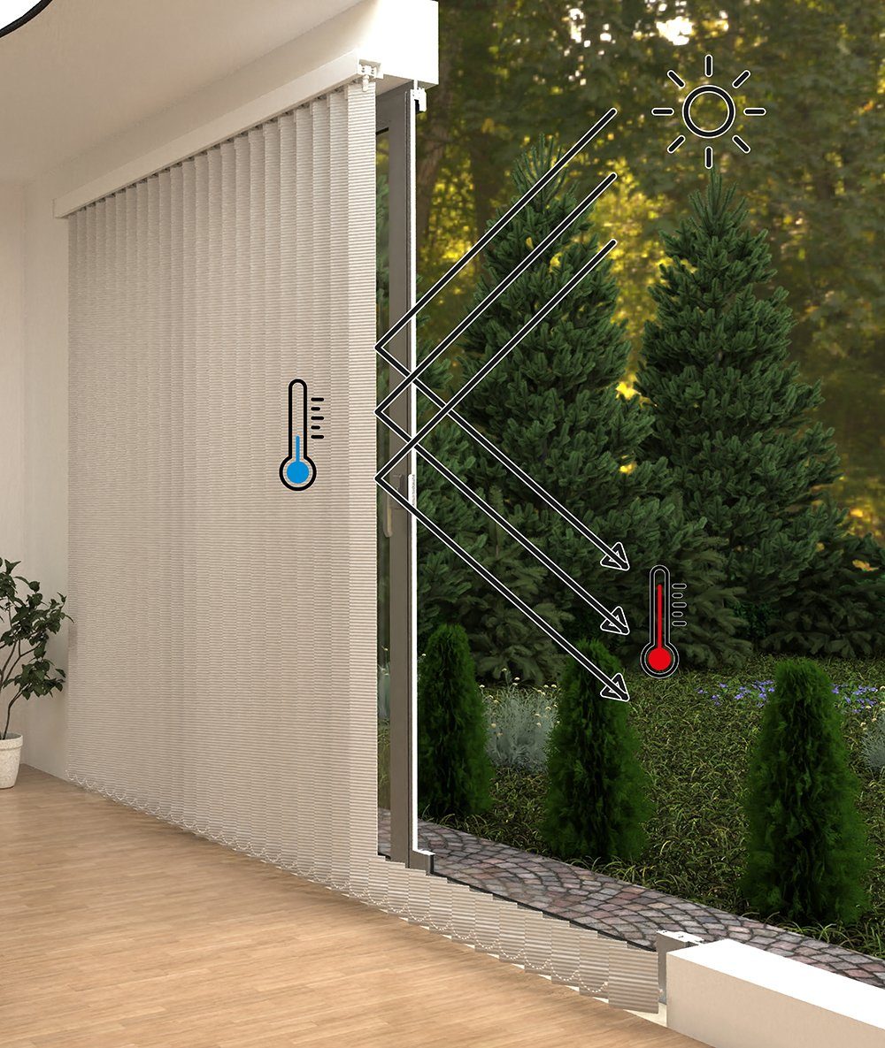 Lamellenvorhang THERMO LAMELLENVORHANG VERDUNKELND KOMPLETTSYSTEM- 5 FARBEN 14 GRÖßEN, KS Handel 24