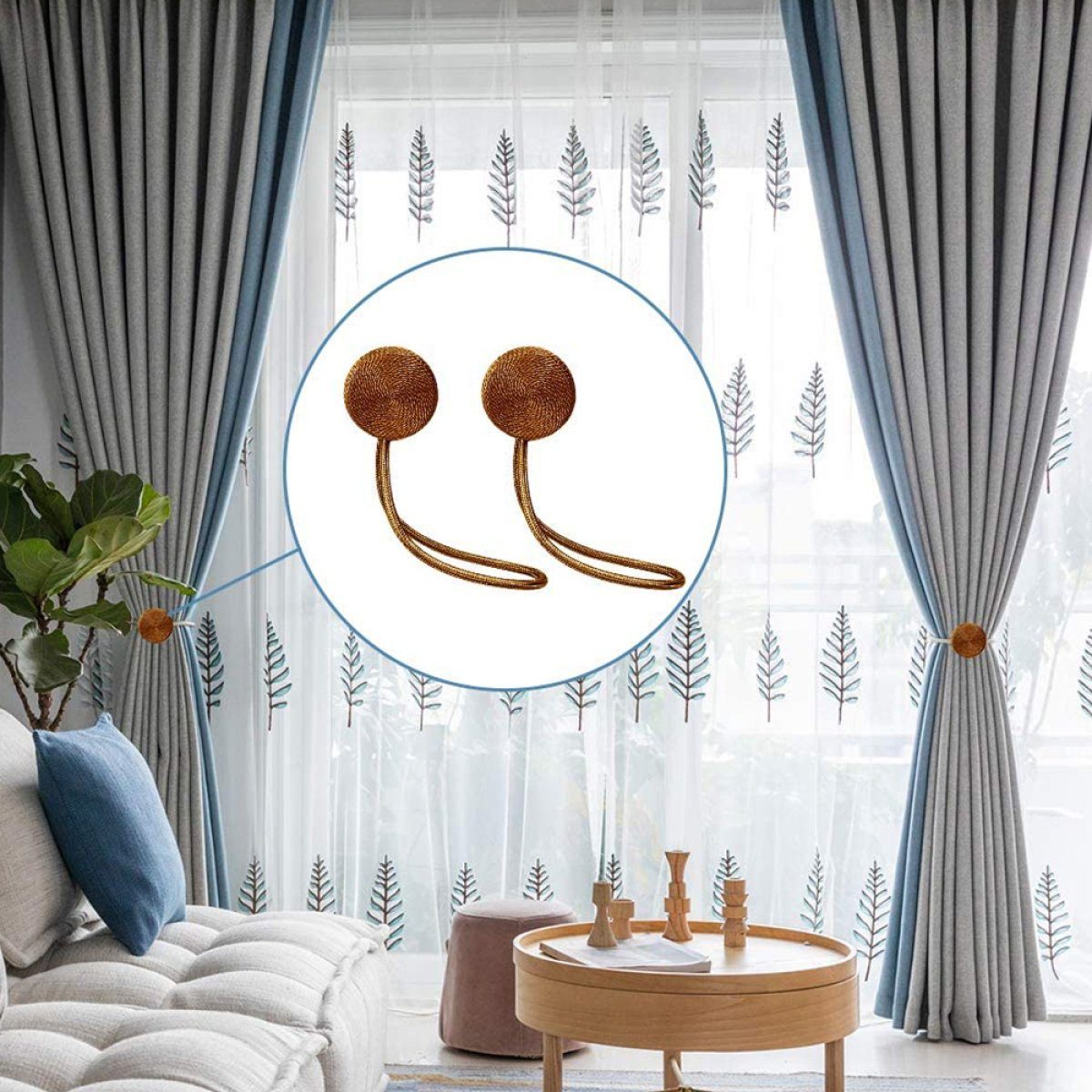 Raffhalter Magnetischer Vorhang Raffhalter zum Anklemmen Vorhänge(2 Stücke), Rwoythk