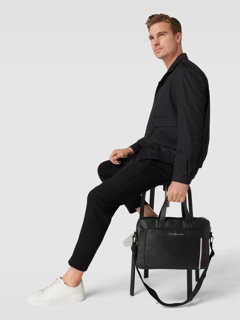Laptoptasche mit Label-Details Modell 'PIQUE' in schwarz