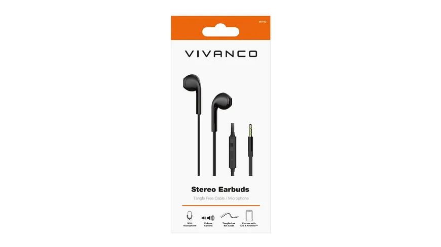 Vivanco Stereo Earbuds, In Ear Headset