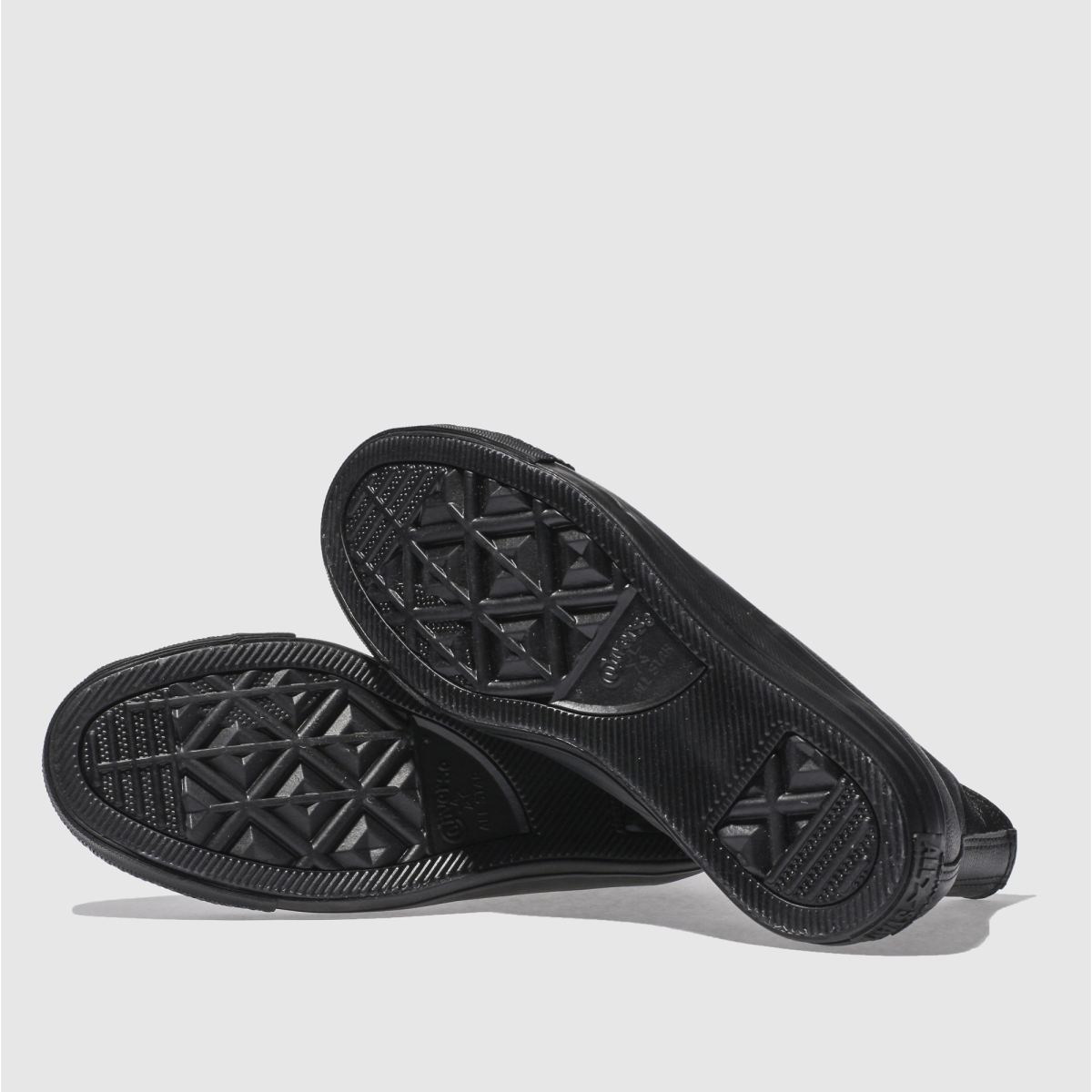 Converse – All Star – Svarta, höga sneakers i läder med monogrammönster