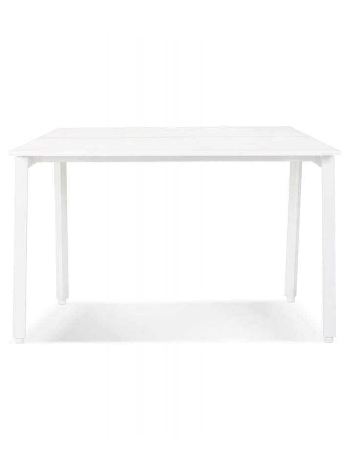 KADIMA DESIGN Besprechungstisch Konferenztisch quadratisch Holz Metall in Weiß günstig kaufen