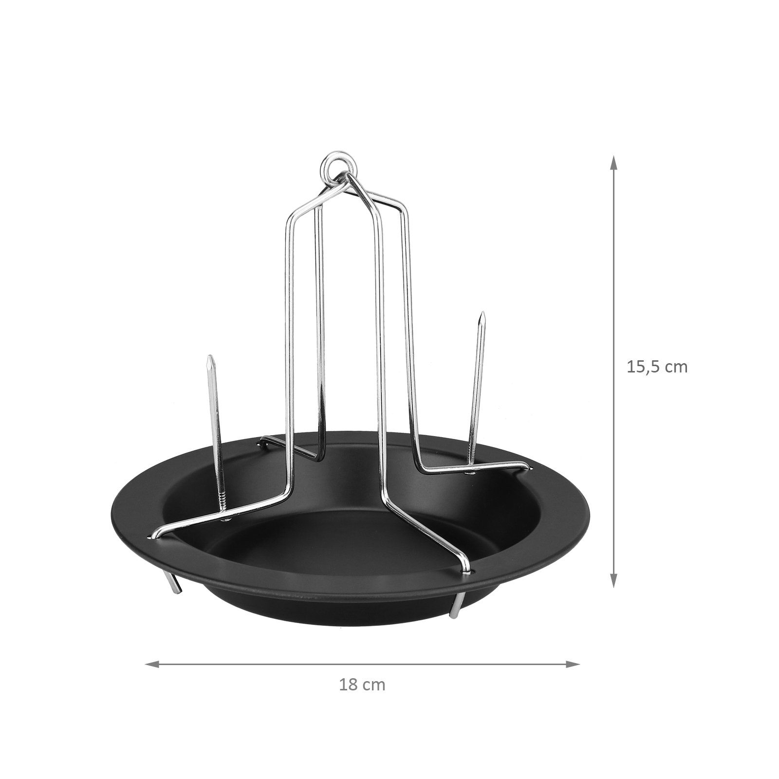 Wellgro Ofenschale 2er SET Hähnchenbräter - Hähnchen Ständer - Bräter - Hähnchen Grill, Metall
