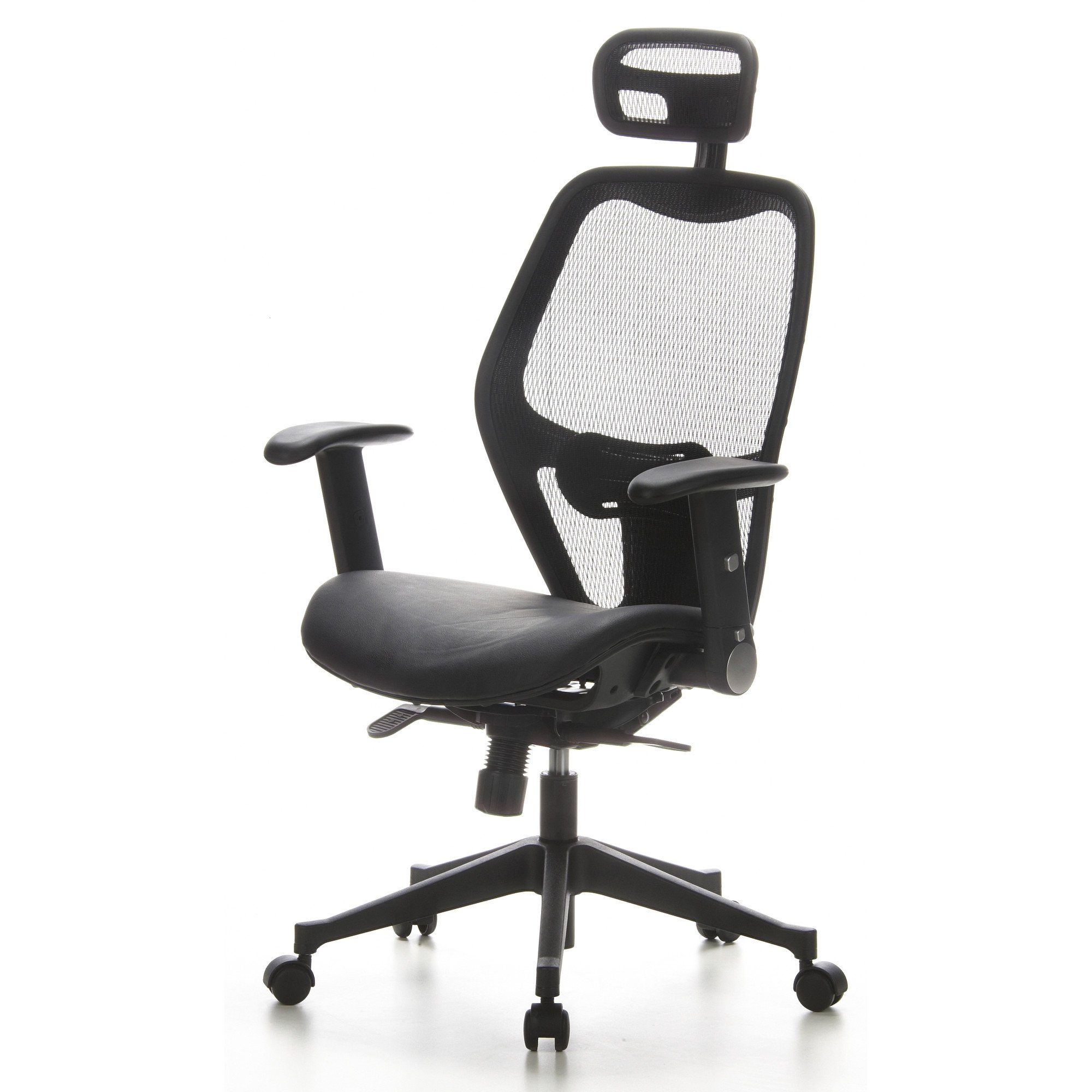 hjh OFFICE Drehstuhl Profi Bürostuhl AIR-PORT Netzstoff/Leder (1 St), Schreibtischstuhl ergonomisch