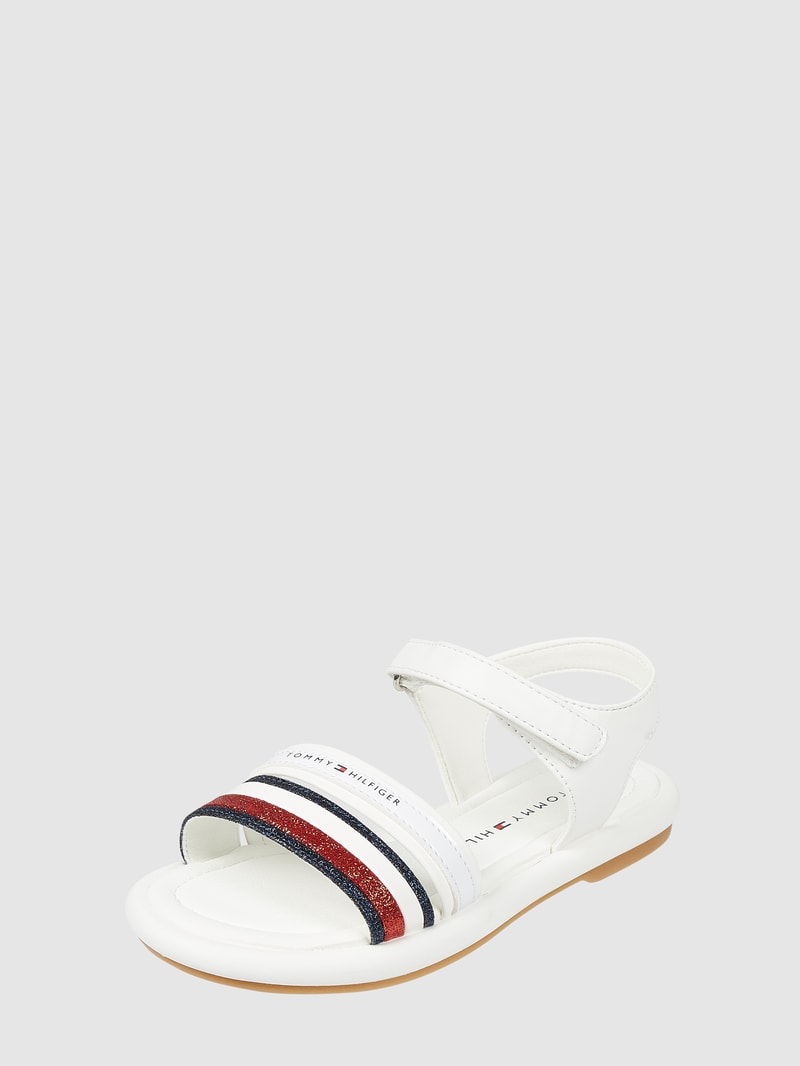Sandalen mit Effektgarn in weiß