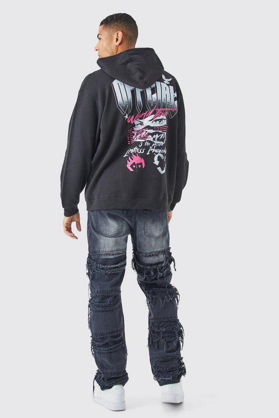 Oversize Hoodie mit Graffiti-Print