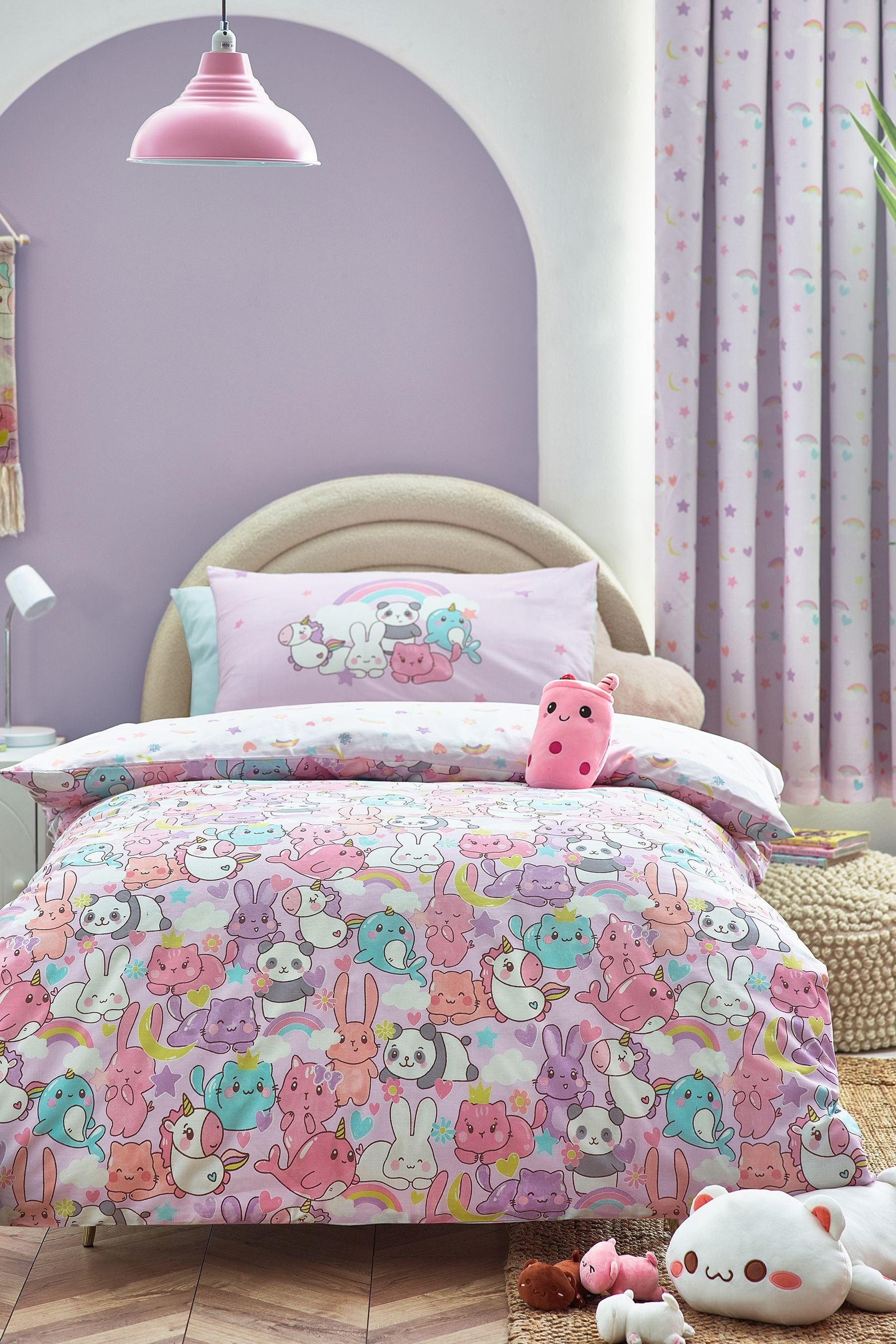 Bett-Set, Bettgarnitur, Kawaii Einhorn und Freunde, Next, Bezug: Polyester (recycelt), Baumwolle