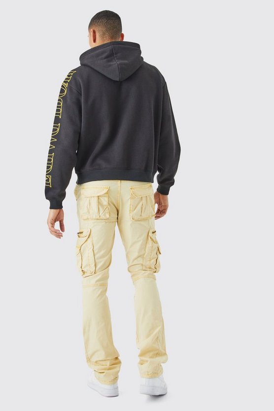 Slim-Fit Schlaghose mit Acid-Waschung