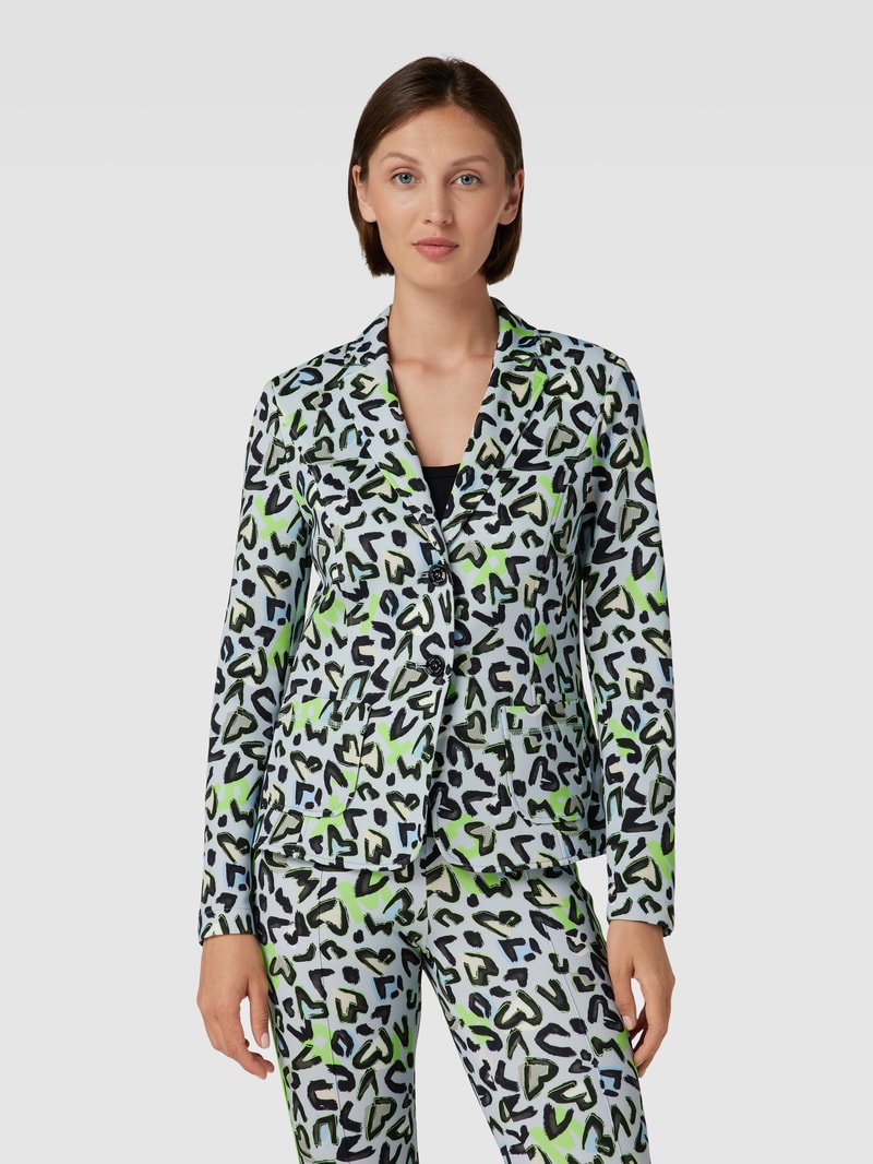 Blazer mit Allover-Muster in hellblau