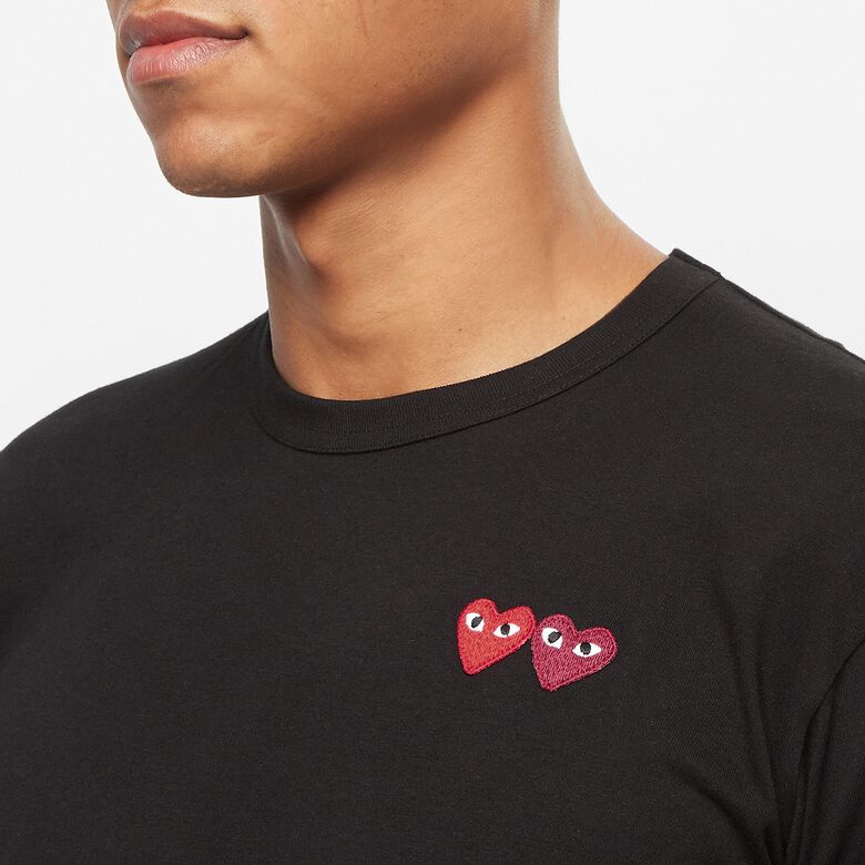 Comme des Garcons Play Play Two Heart T-Shirt black