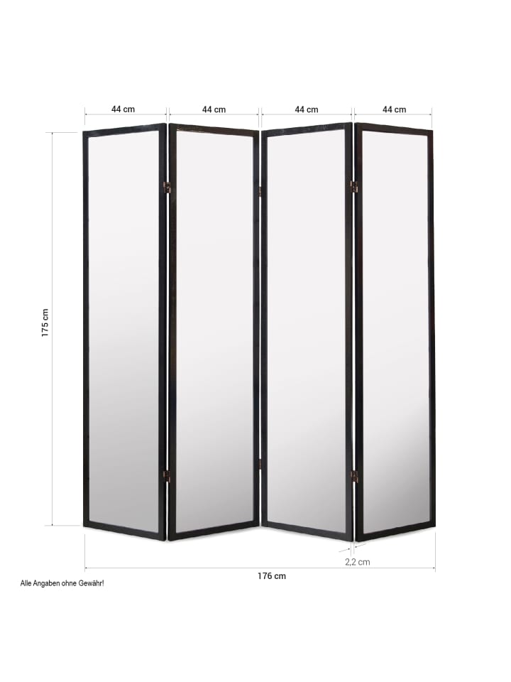 Homestyle4u 4-tlg. Paravent Shoji in Braun 176x175 cm günstig kaufen onesize